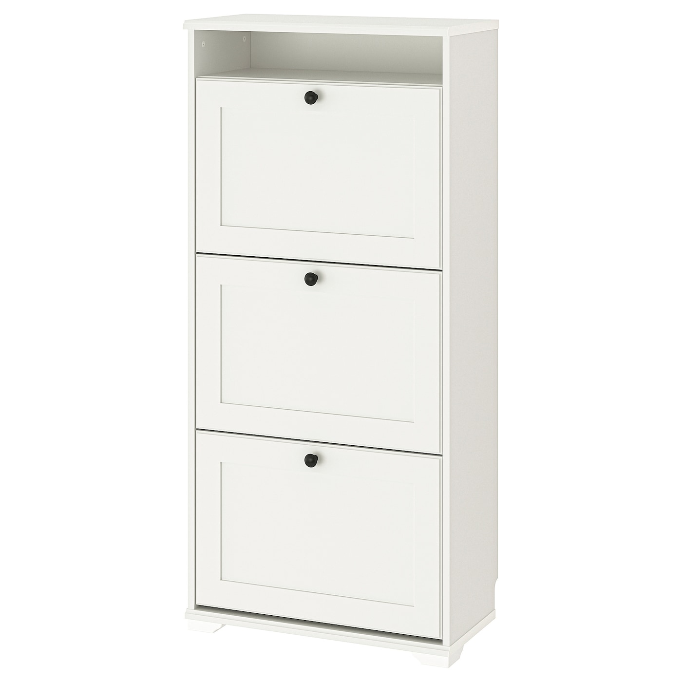 IKEA BRUSALI szafka na buty, 3 przegrody, biały, 61x30x130 cm