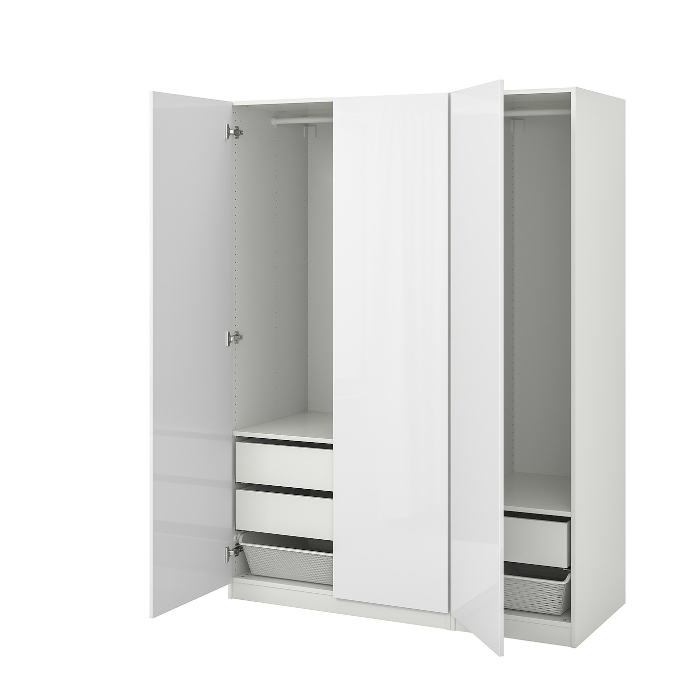 IKEA PAX / FARDAL szafa, biały/połysk/biel, 150x60x201 cm