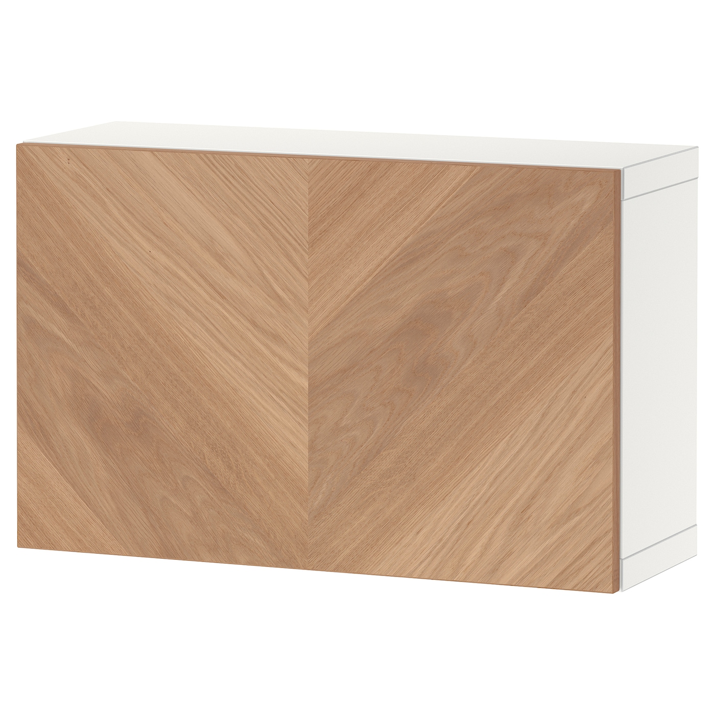 IKEA BESTÅ szafka z drzwiczkami, biały/Hedeviken okl dęb, 60x22x38 cm
