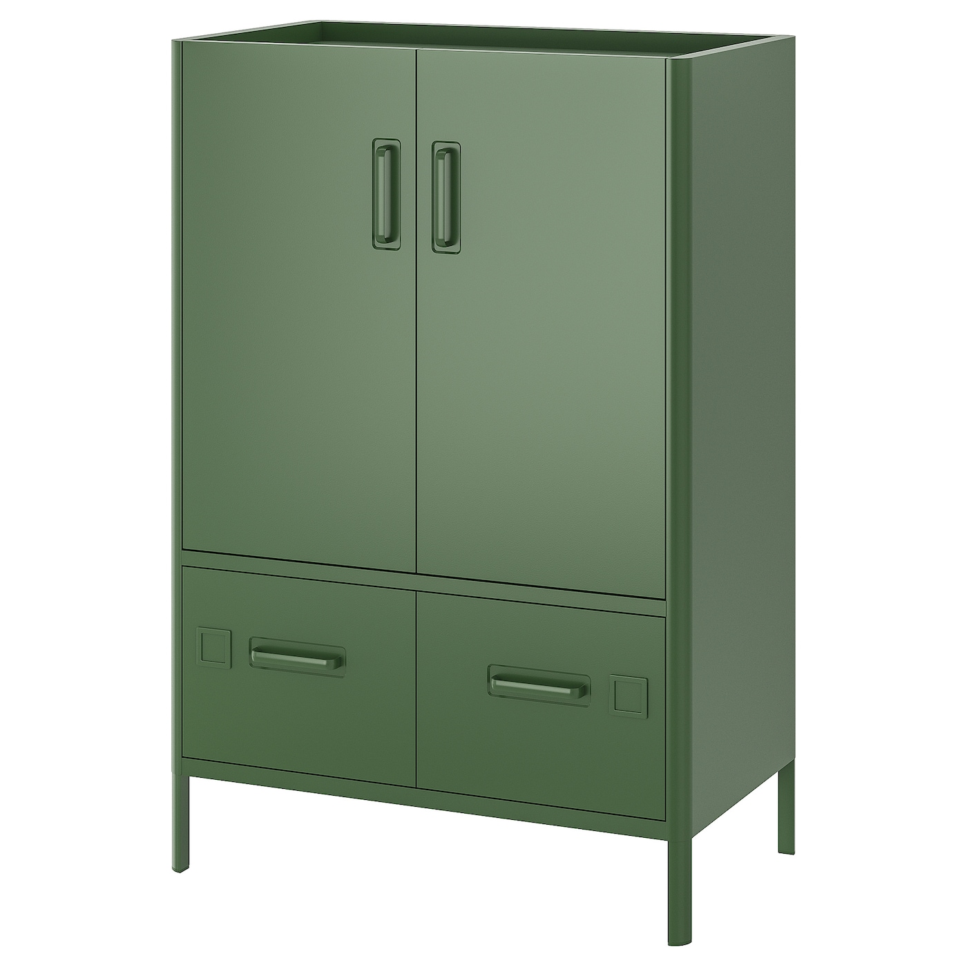 IKEA IDÅSEN szafka z drzwiami i szufladami, ciemnozielony, 80x47x119 cm