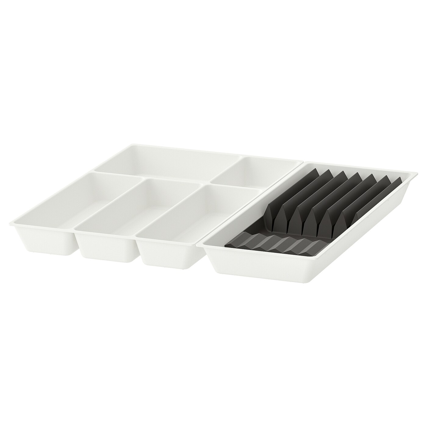 IKEA UPPDATERA taca na sztućce/z przegr na noże, biały/antracyt, 52x50 cm