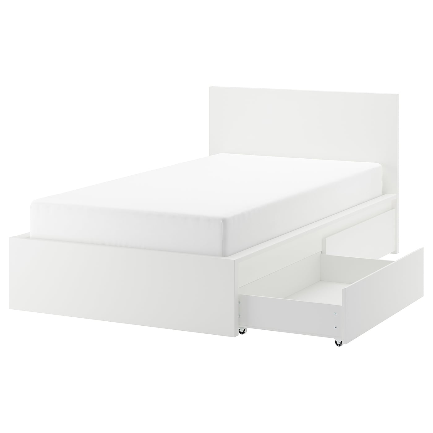 IKEA MALM Rama łóżka z 2 pojemnikami, biały, 120x200 cm