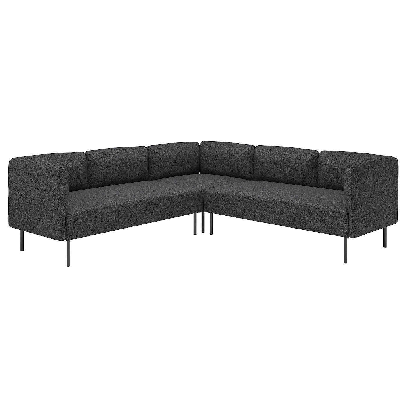 IKEA LILLEHEM Sofa modułowa narożna, 4-osobowa, Gunnared ciemnoszary/metal, Wysokość: 73 cm