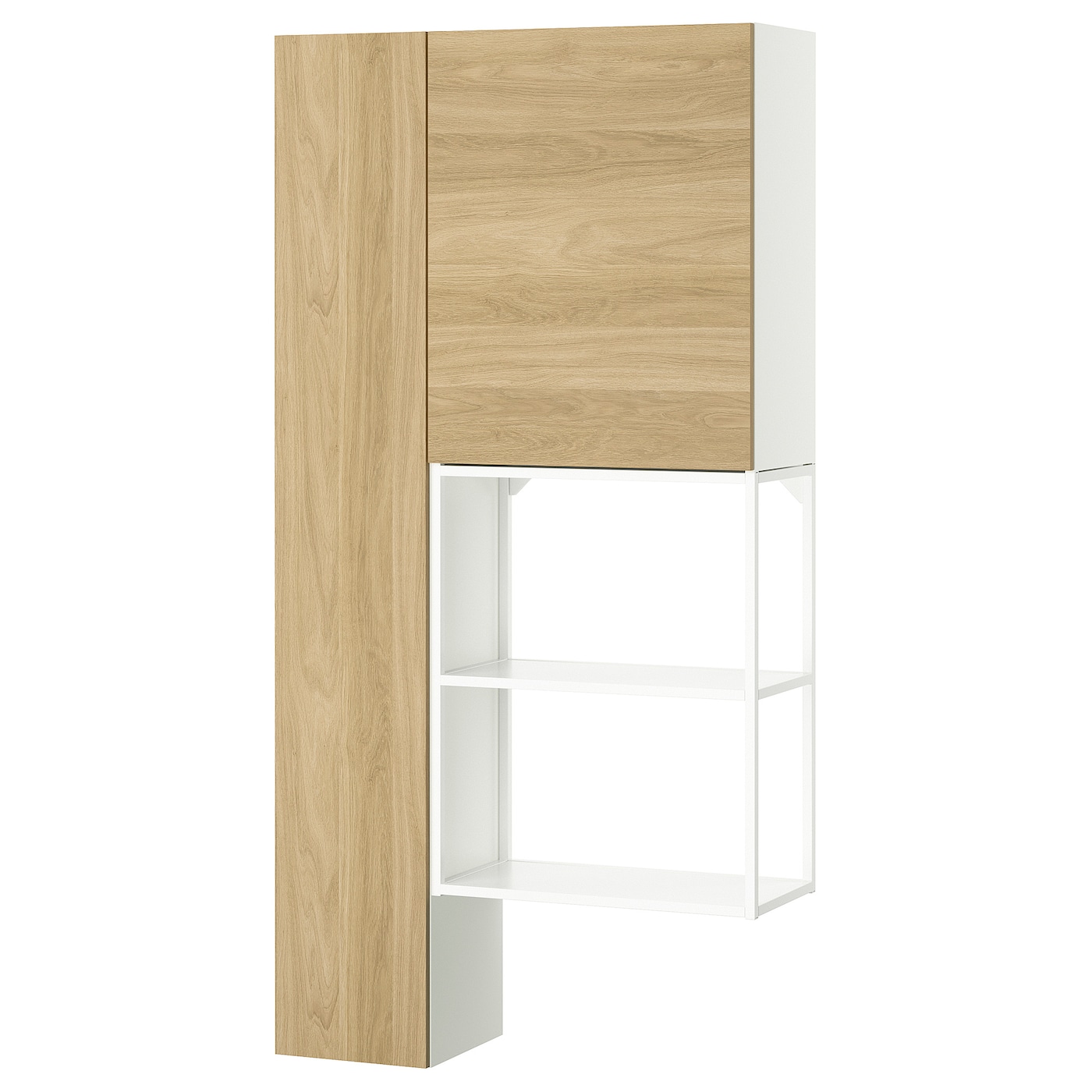 IKEA ENHET regał, biały/imit. dębu, 90x32x180 cm