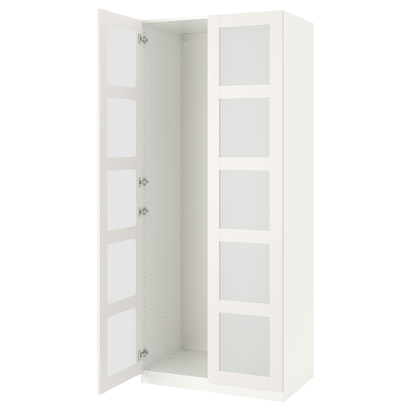 IKEA PAX Szafa/2 drzwi, biały/Bergsbo szkło matowe, 100x60x236 cm