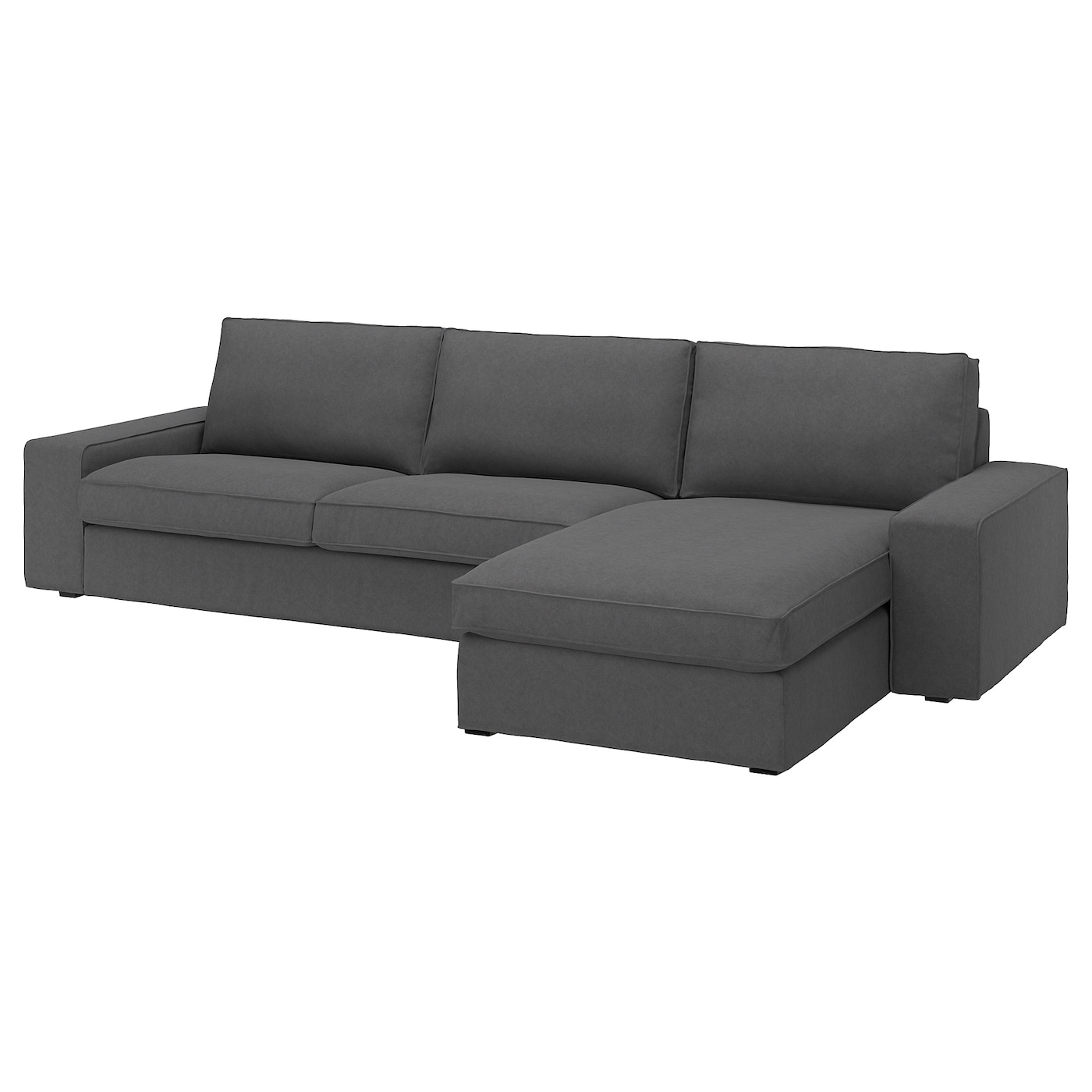 IKEA KIVIK sofa 4-osobowa z szezlongiem, Tallmyra średnioszary, Maksymalna szerokość: 318 cm