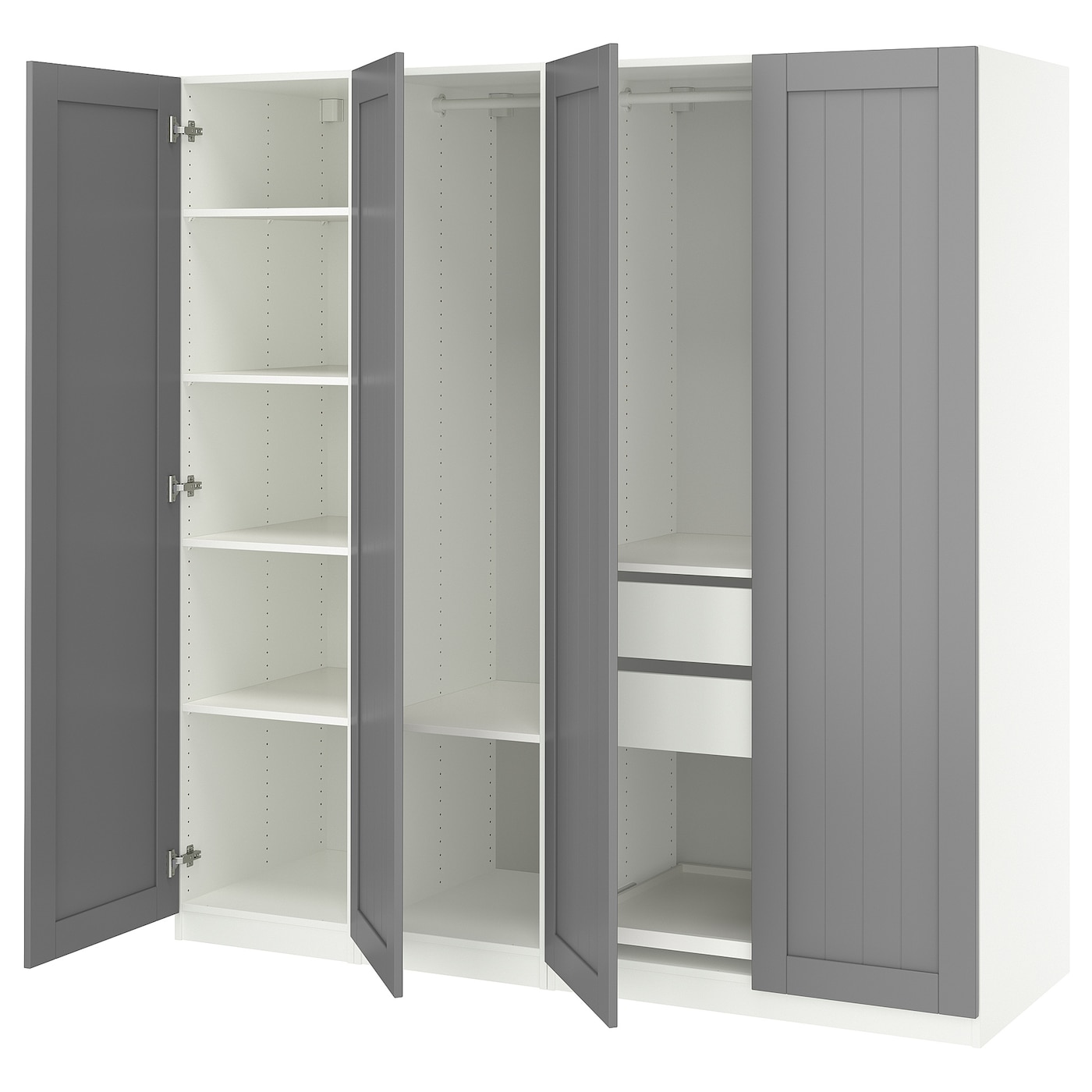 IKEA PAX / GULLABERG kombinacja szafy, biały/szary, 200x60x201 cm