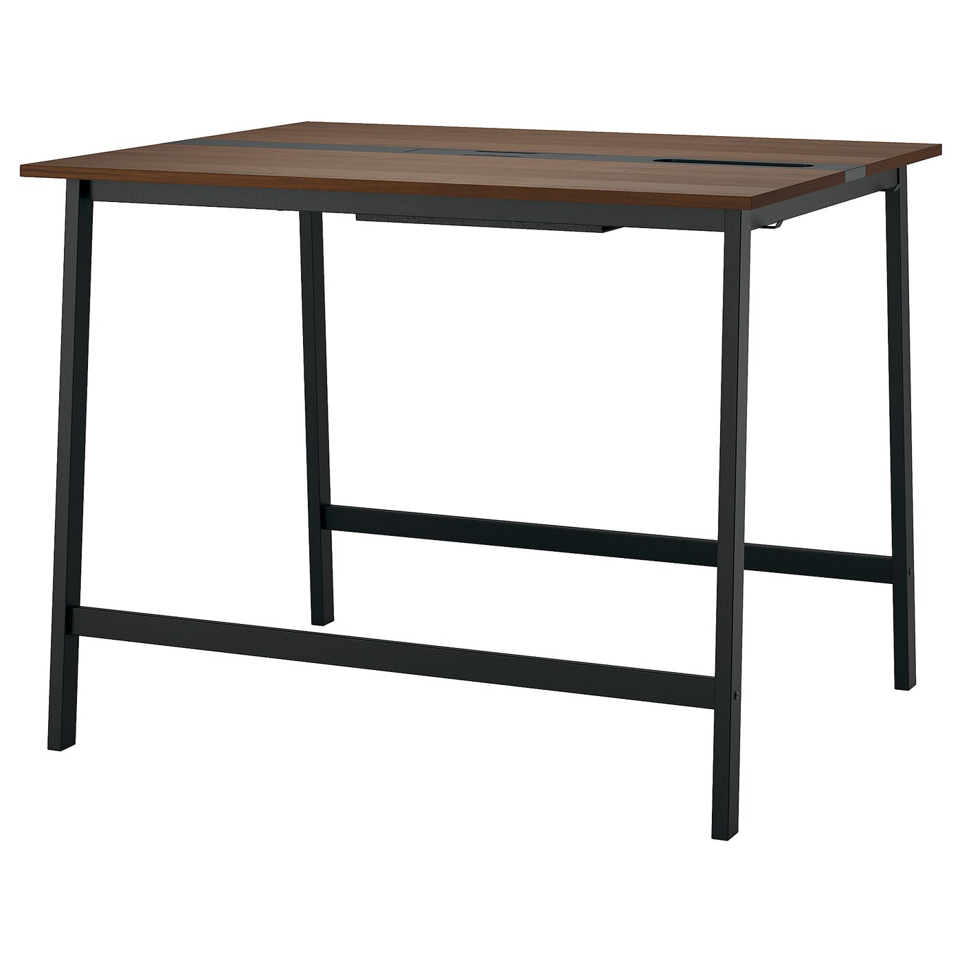 IKEA MITTZON stół konferencyjny, okleina orzechowa/czarny, 140x108x105 cm