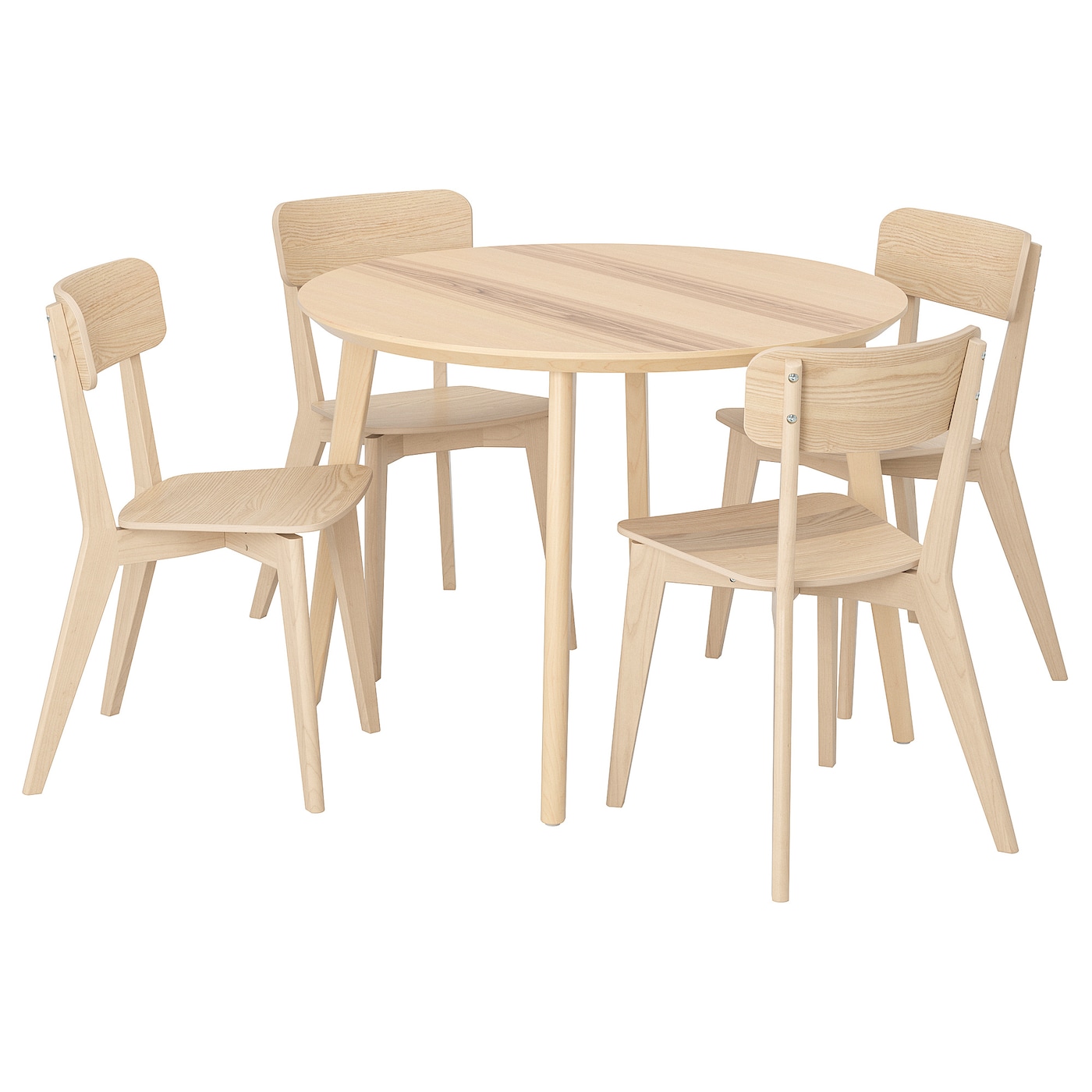 IKEA LISABO / LISABO stół i 4 krzesła, okleina jesionowa/jesion, 105 cm