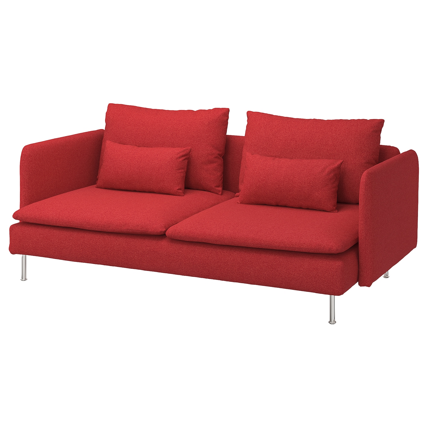 IKEA SÖDERHAMN sofa 3-osobowa, Tonerud czerwony, Wysokość z poduchami oparcia: 83 cm