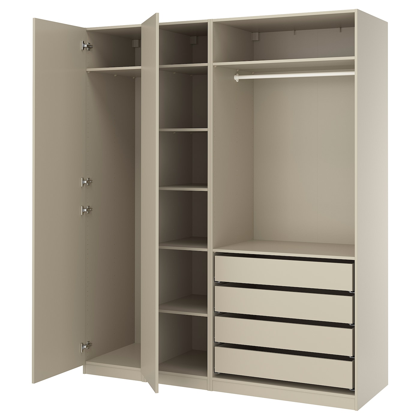 IKEA PAX / FORSAND kombinacja szafy, szarobeżowy/szarobeżowy, 200x60x236 cm