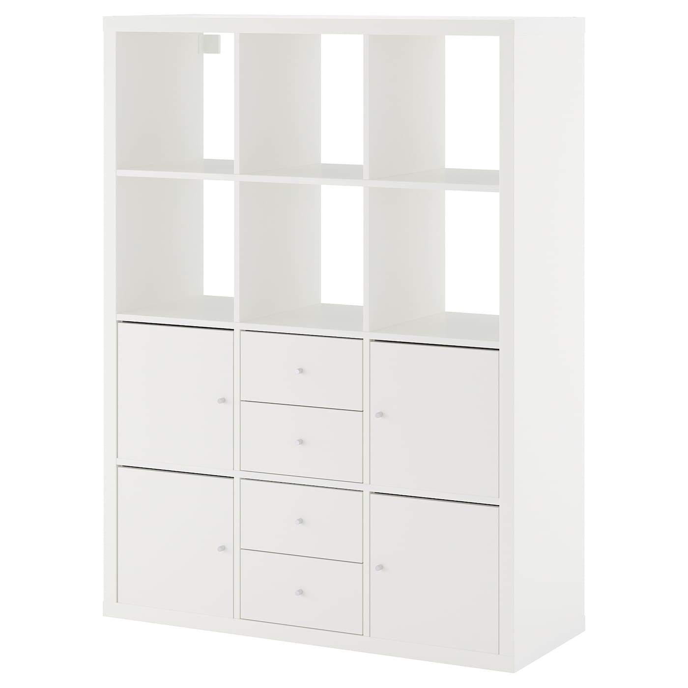 IKEA KALLAX regał 6 wkładów, biały, 112x147 cm