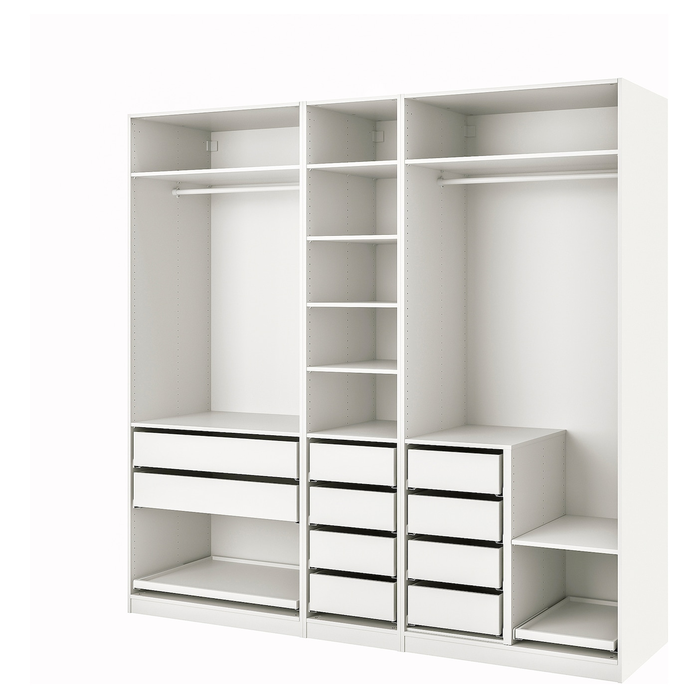 IKEA PAX kombinacja szafy, biały, 250x58x236 cm