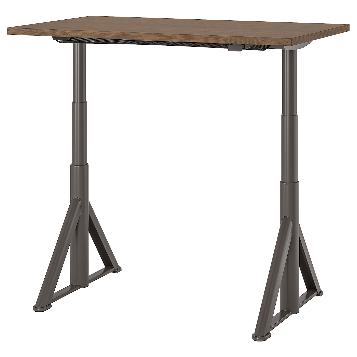 IKEA IDÅSEN biurko z regulacją wysokości, brązowy/ciemnoszary, 120x70 cm