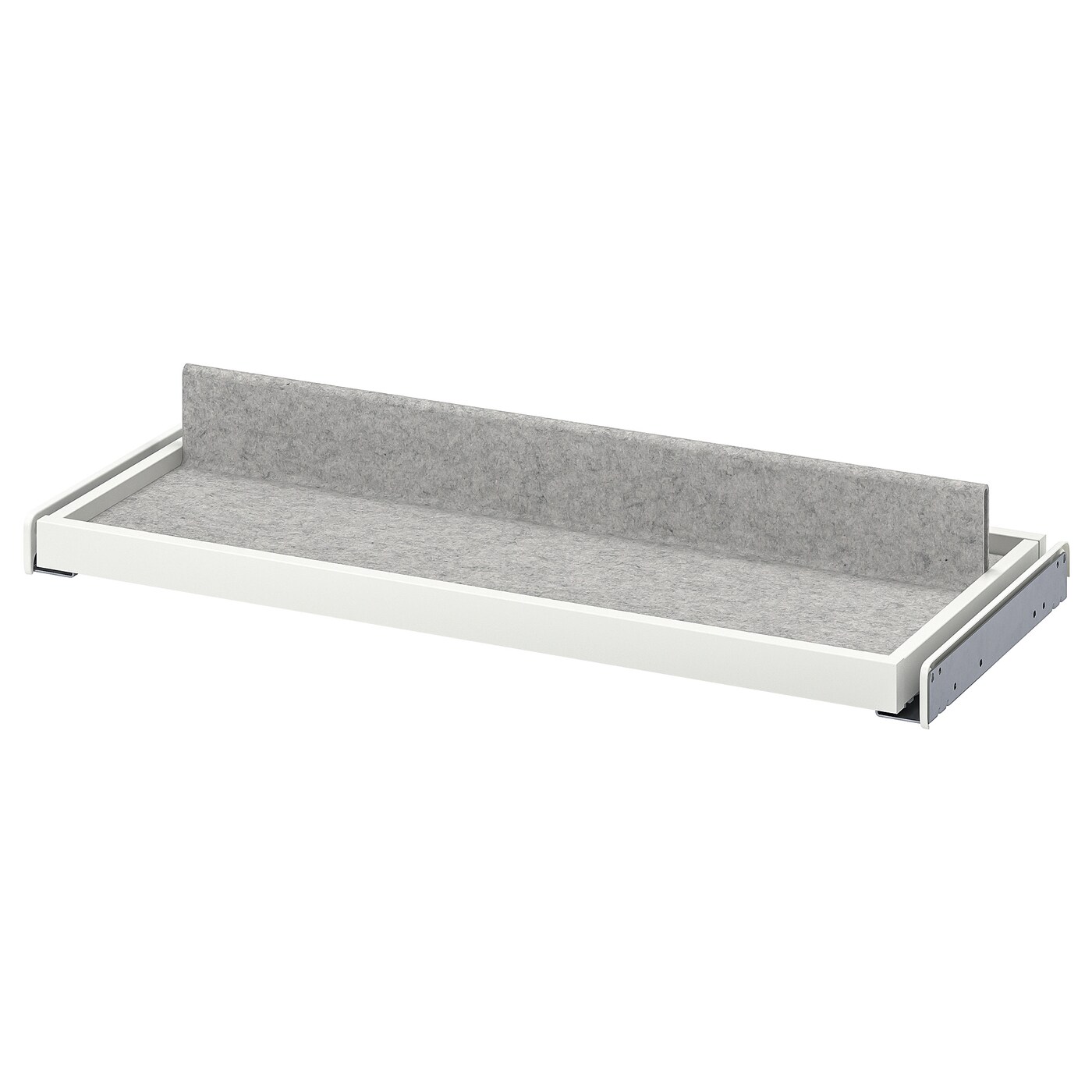 IKEA KOMPLEMENT wysuwana taca z wkładem na buty, biały/jasnoszary, 75x35 cm