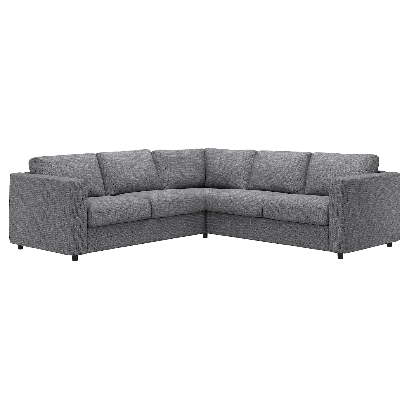 IKEA VIMLE sofa narożna 4-osobowa, Lejde szary-czarny, Wysokość z poduchami oparcia: 83 cm