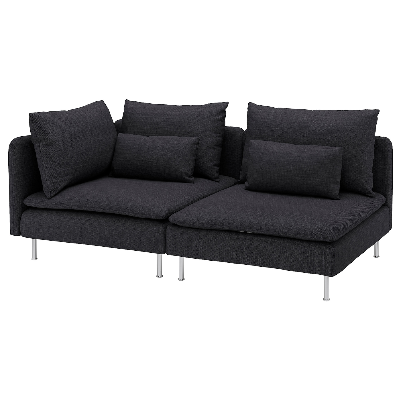 IKEA SÖDERHAMN sofa 3-osobowa, z otwartym końcem/Hillared antracyt, Wysokość z poduchami oparcia: 83 cm