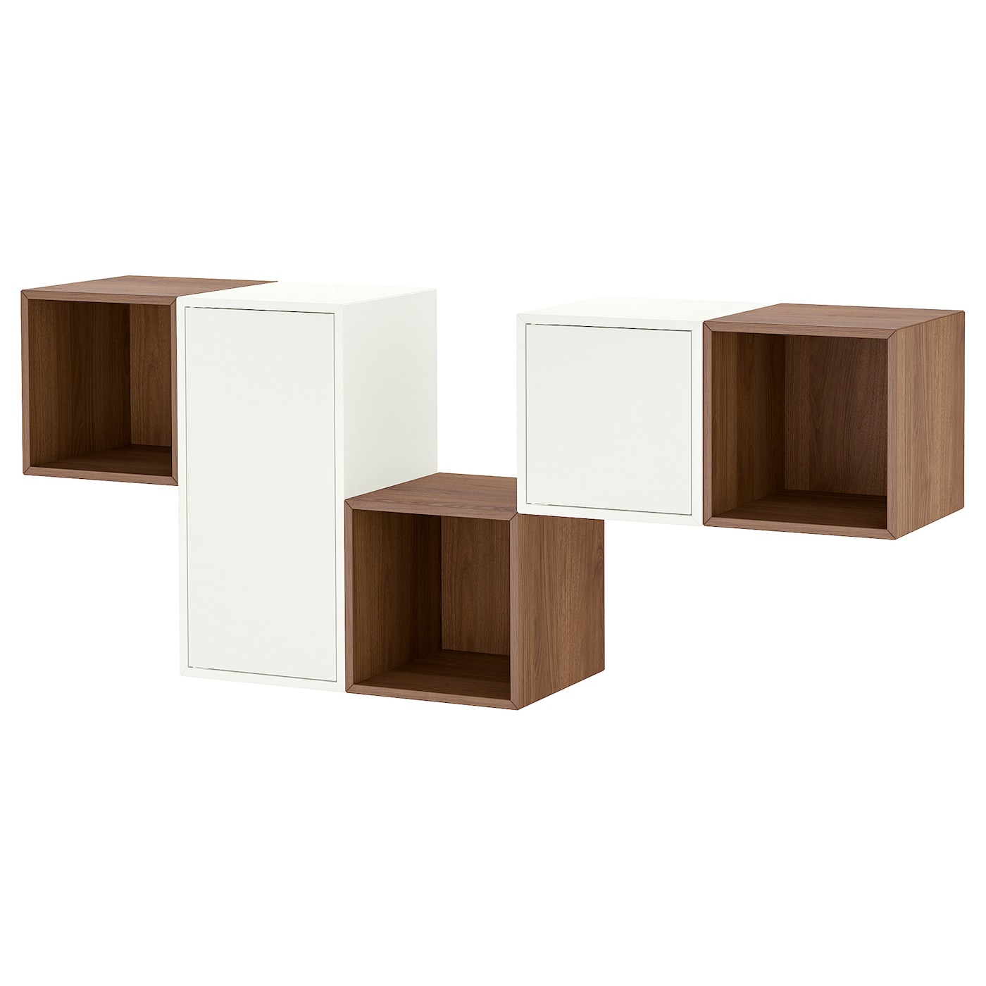 IKEA EKET kombinacja szafek ściennych, biały/orzech, 175x35x70 cm