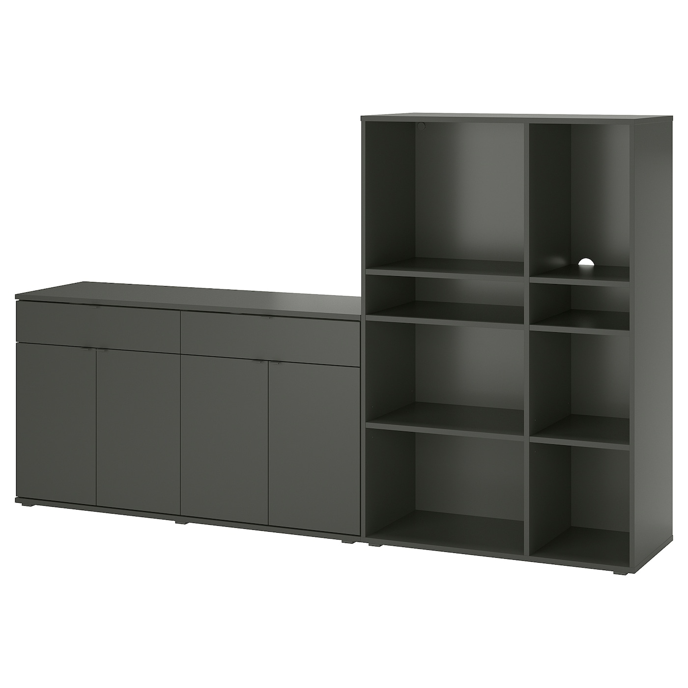 IKEA VIHALS regał, ciemnoszary, 235x37x140 cm