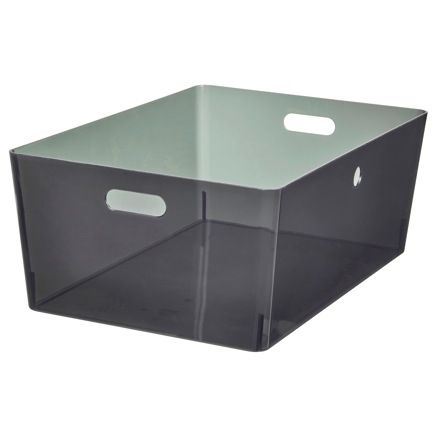 IKEA KUGGIS pojemnik, przezroczysty czarny, 37x54x21 cm