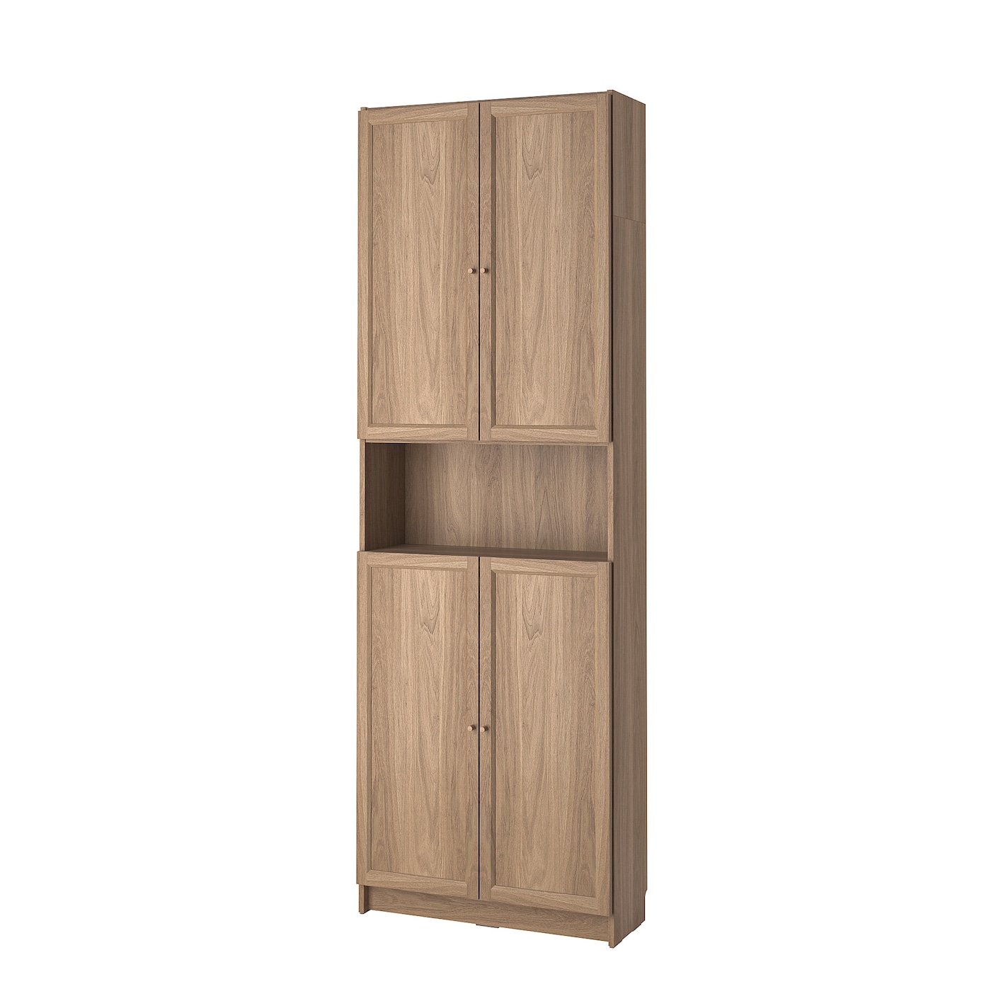 IKEA BILLY / OXBERG regał z drzwiami/nadstawką, imit. dębu, 80x30x237 cm