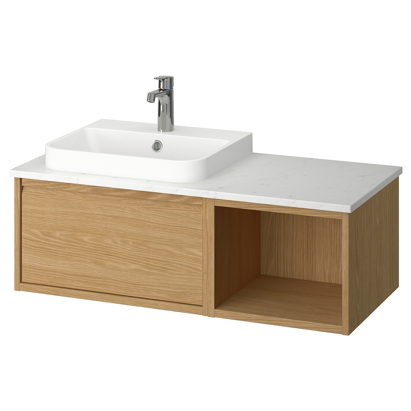 IKEA ÄNGSJÖN / BACKSJÖN szafka pod umyw/umywalka/bateria, imit. dębu, 102x49x41 cm