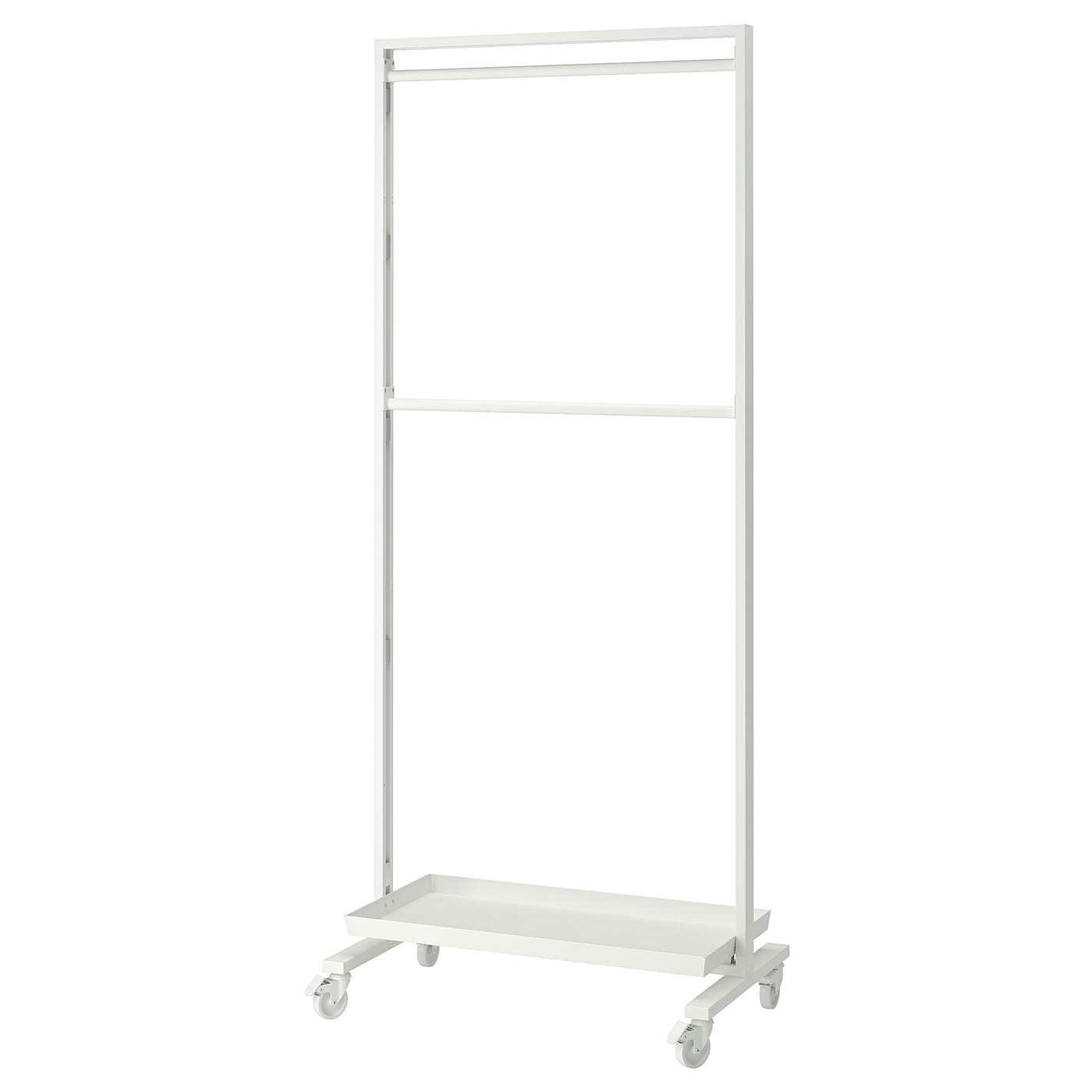IKEA MITTZON rama z kółk/drąż n ubr/półka, biały, 85x205 cm