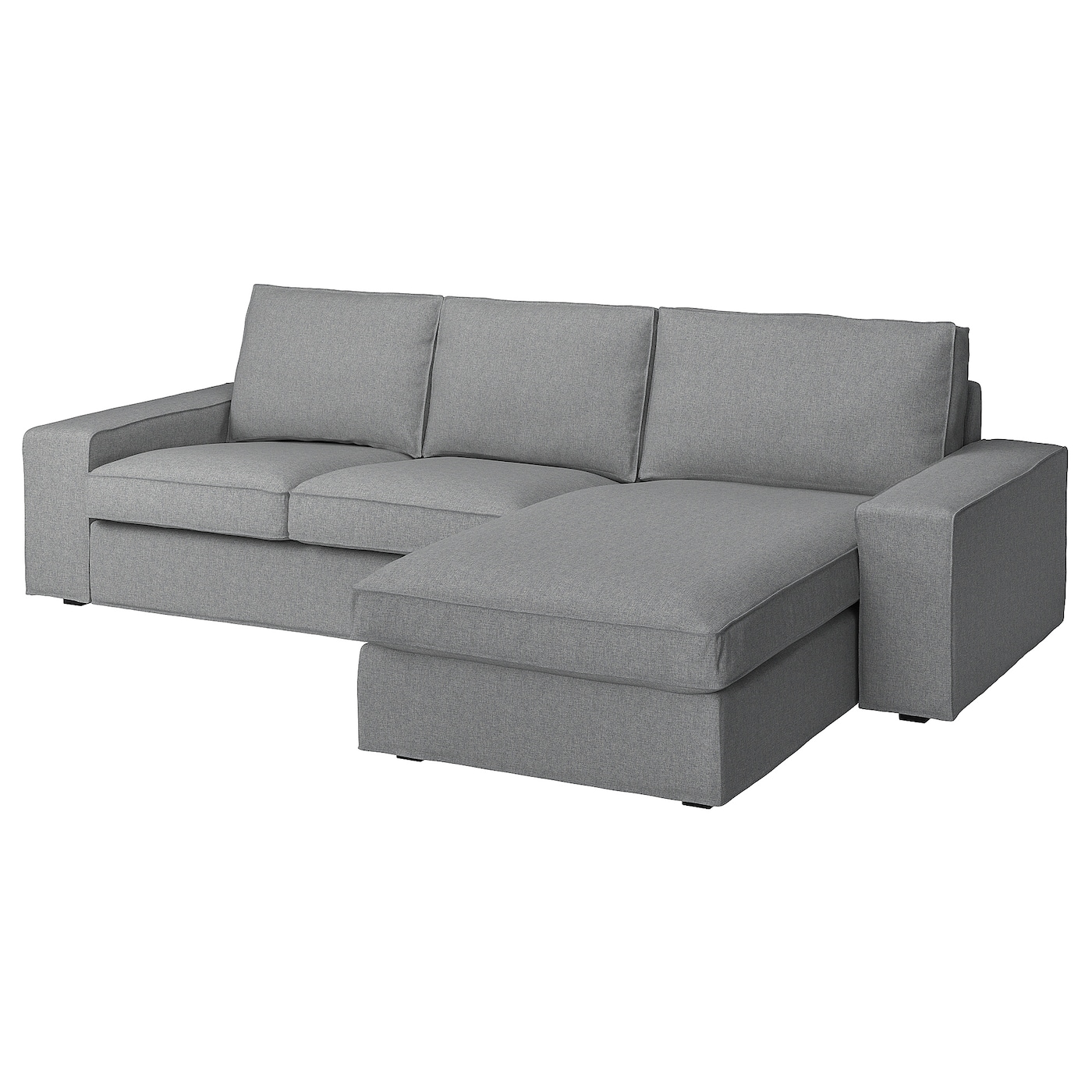 IKEA KIVIK sofa 3-osobowa z szezlongiem, Tibbleby beżowy/szary, Maksymalna szerokość: 280 cm