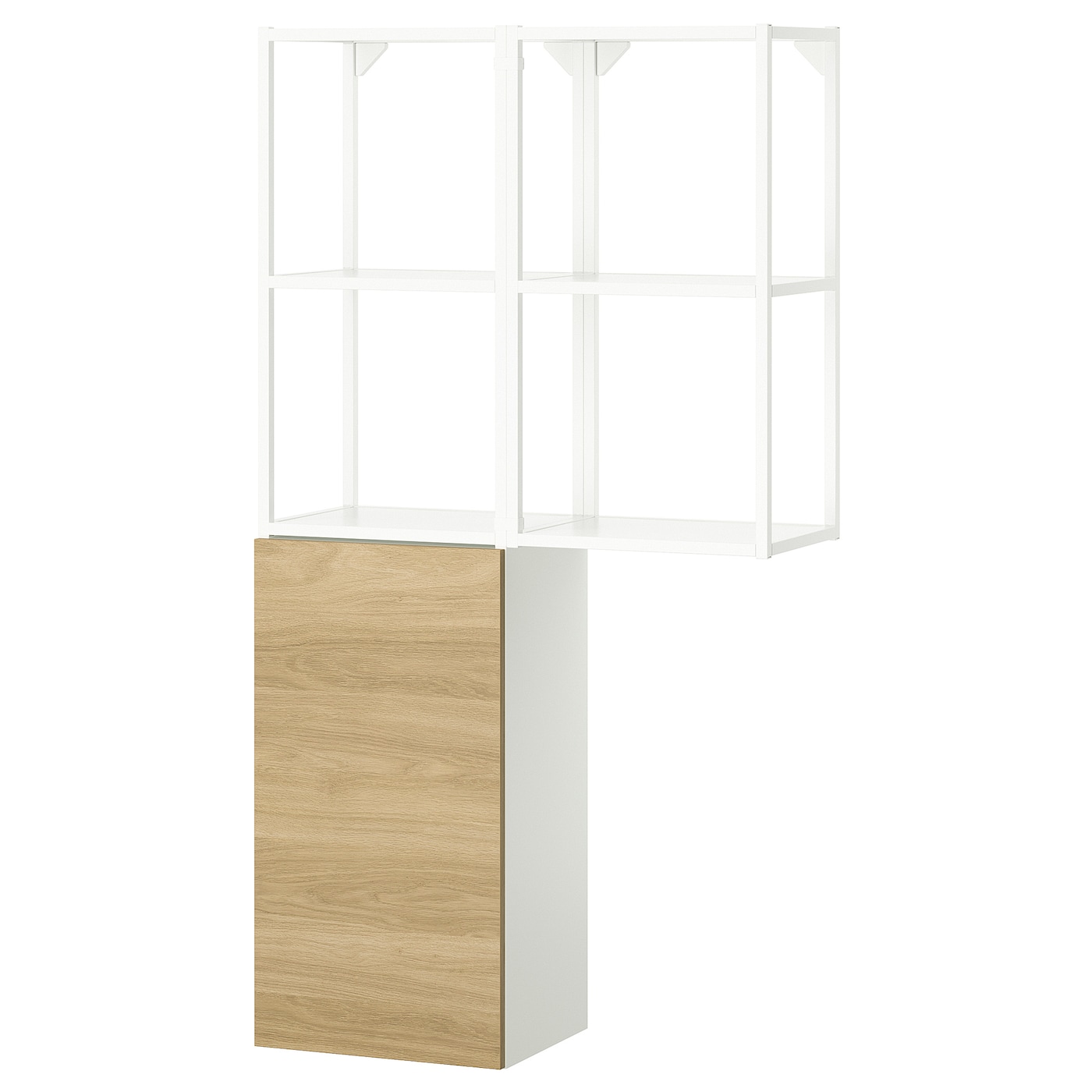 IKEA ENHET regał, biały/imit. dębu, 80x32x150 cm