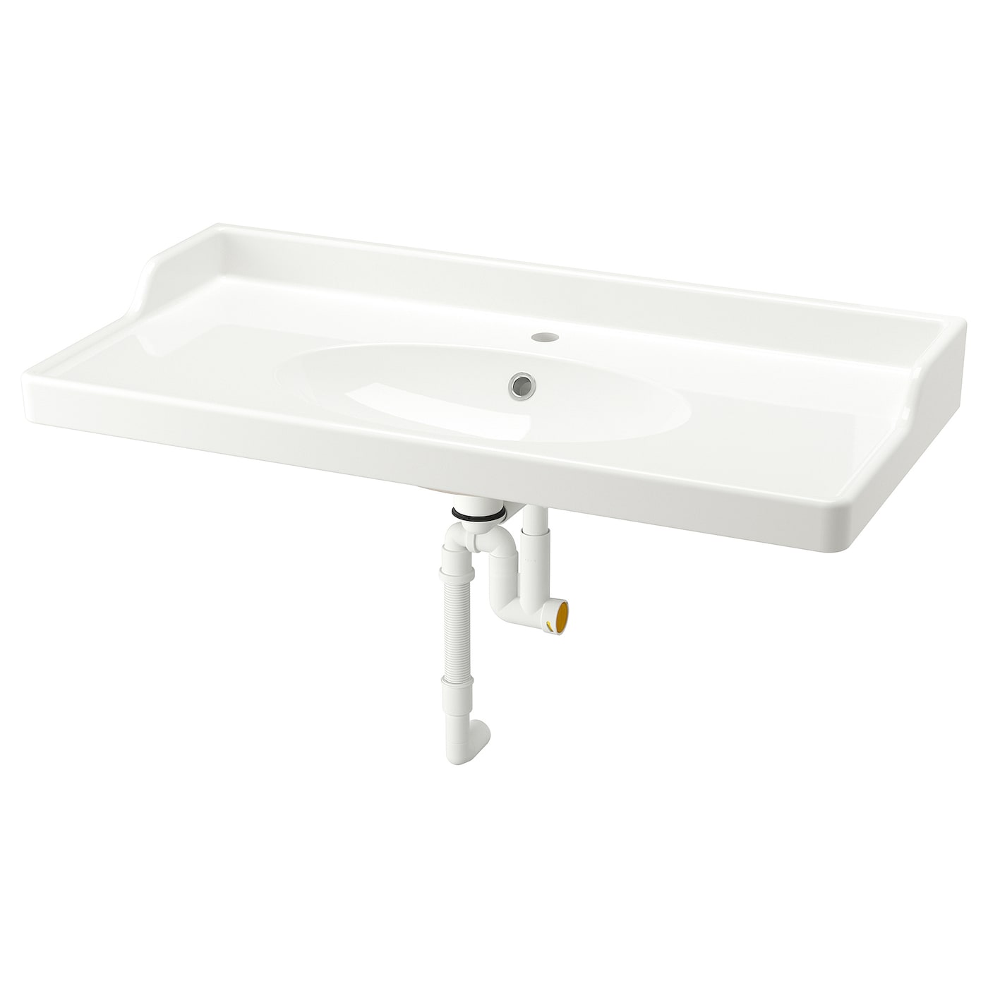 IKEA RUTSJÖN umywalka z syfonem, biały, 102x49 cm