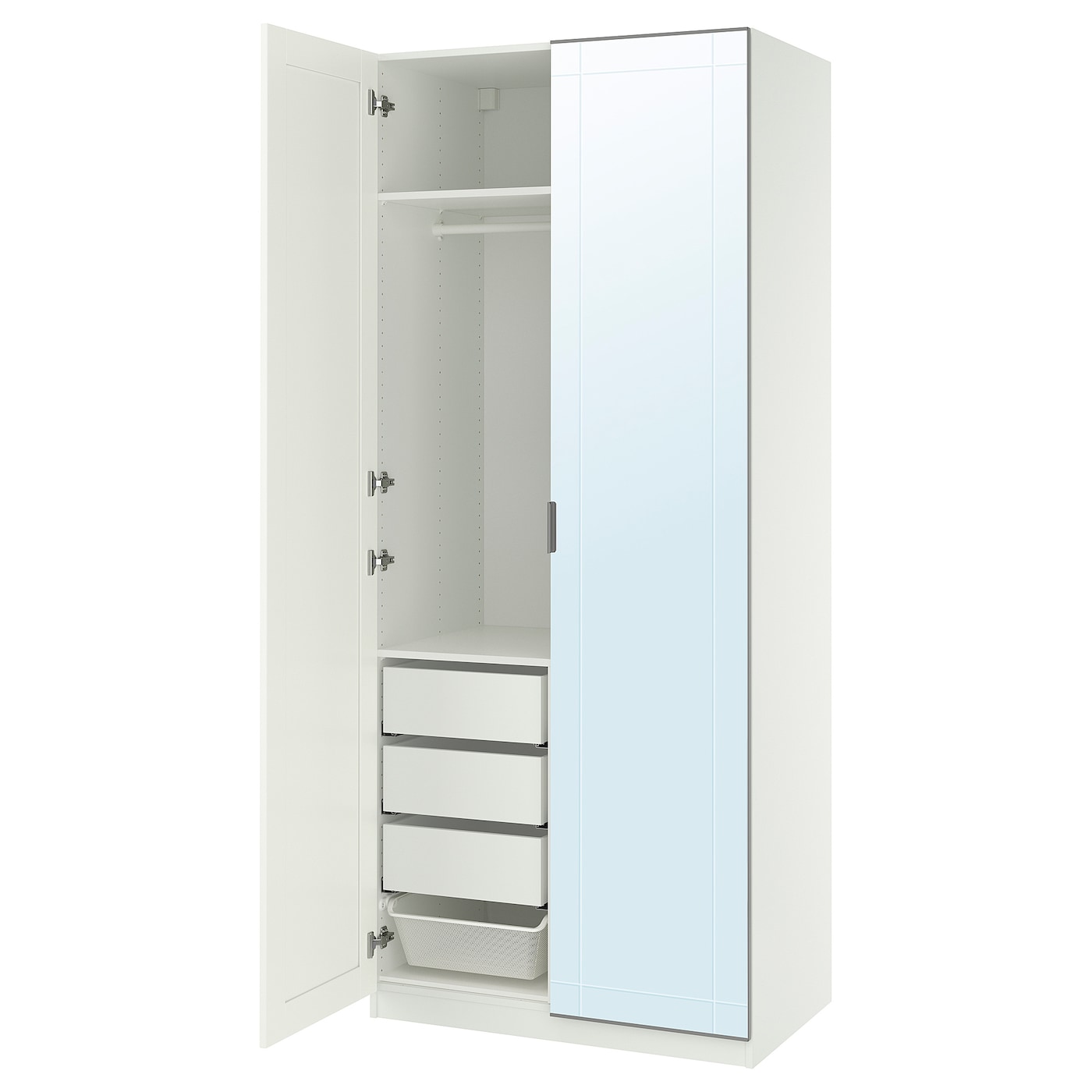 IKEA PAX / KAMMARTORP/GULLABERG kombinacja szafy, biały lustro/szary biały, 100x60x236 cm
