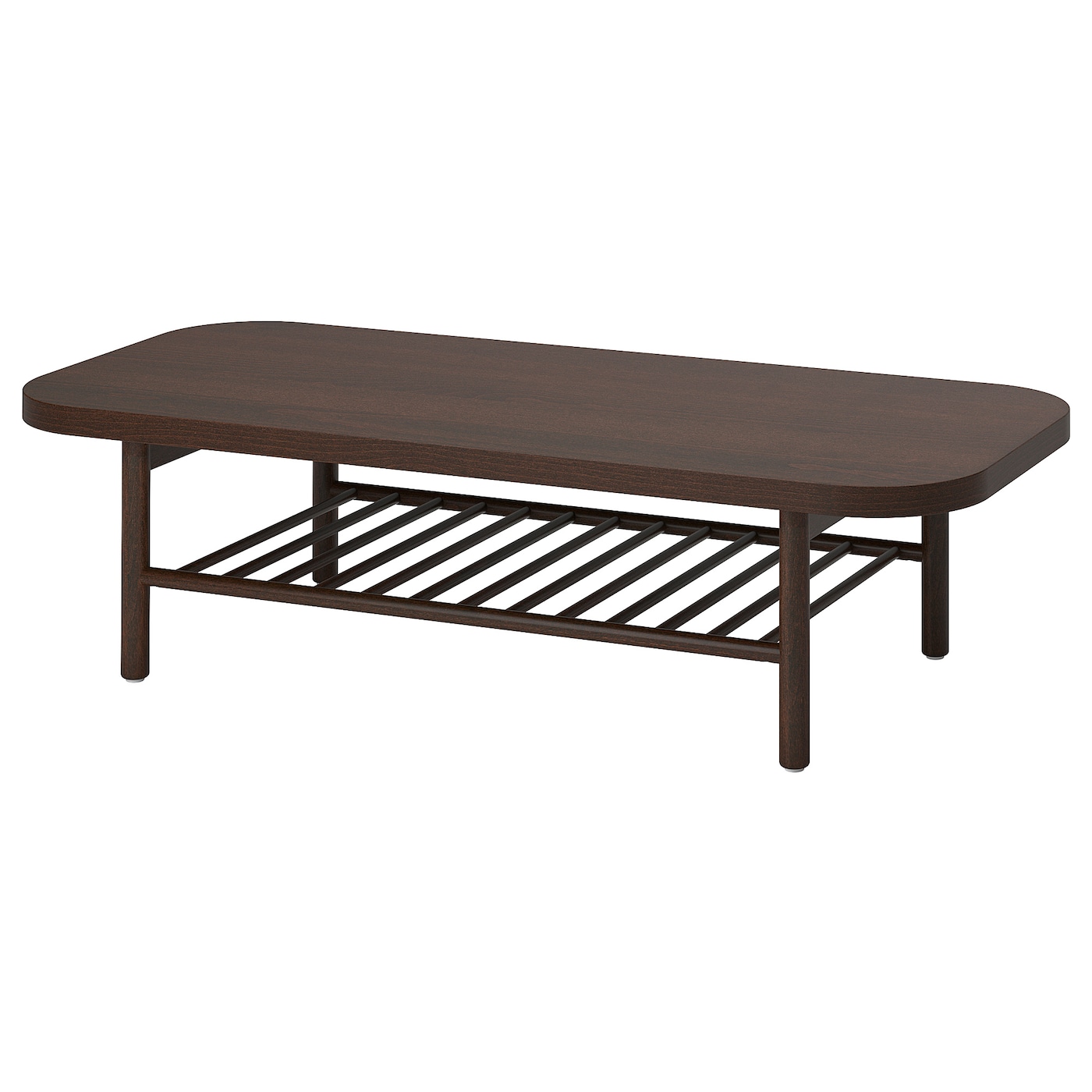IKEA LISTERBY stolik kawowy, ciemnobrązowy okleina bukowa, 140x60 cm