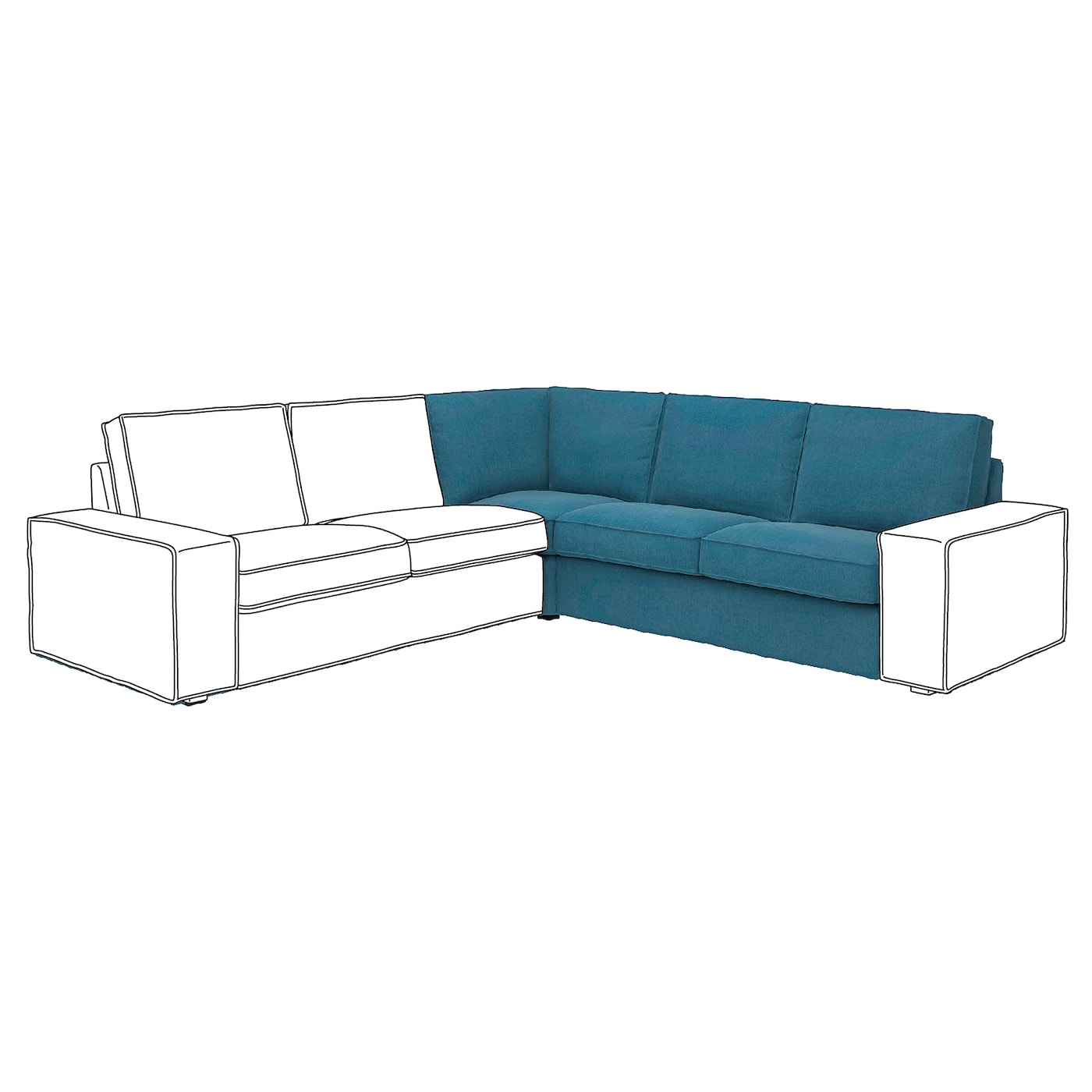 IKEA KIVIK sekcja narożna, Tallmyra niebieski, Szerokość: 234 cm