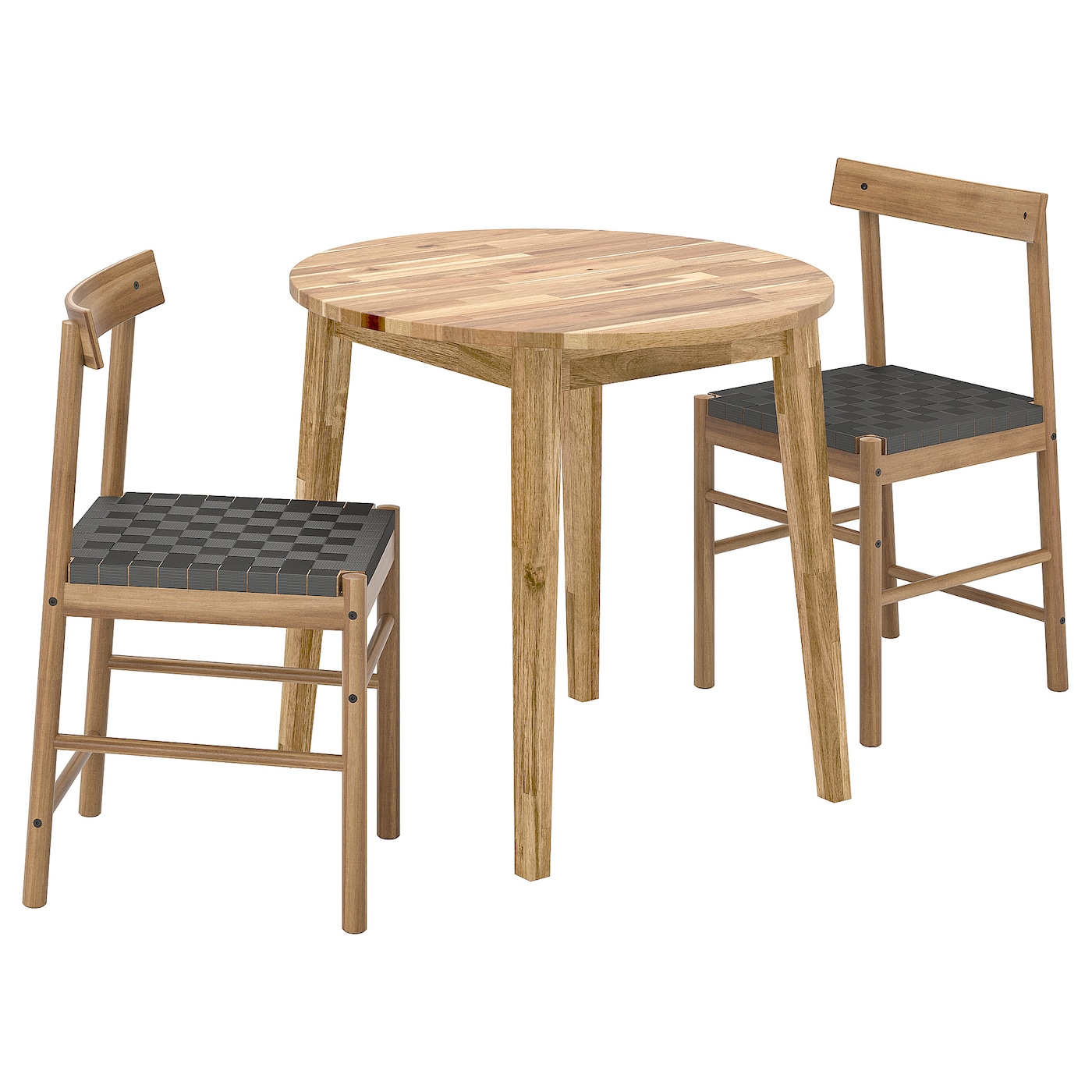 IKEA NACKANÄS / NACKANÄS stół i 2 krzesła, akacja/akacja, 80 cm