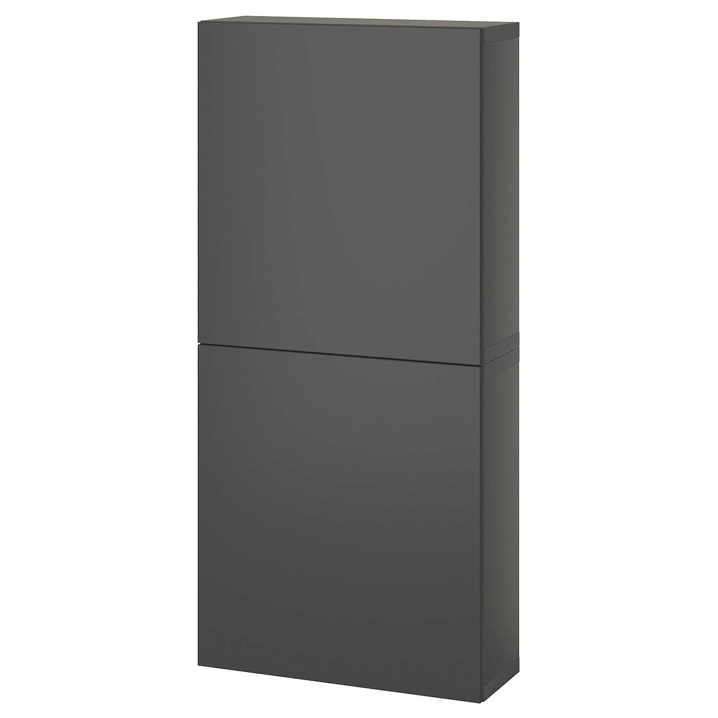 IKEA BESTÅ szafka śc/2 drzwi, ciemnoszary/Lappviken ciemnoszary, 60x22x128 cm
