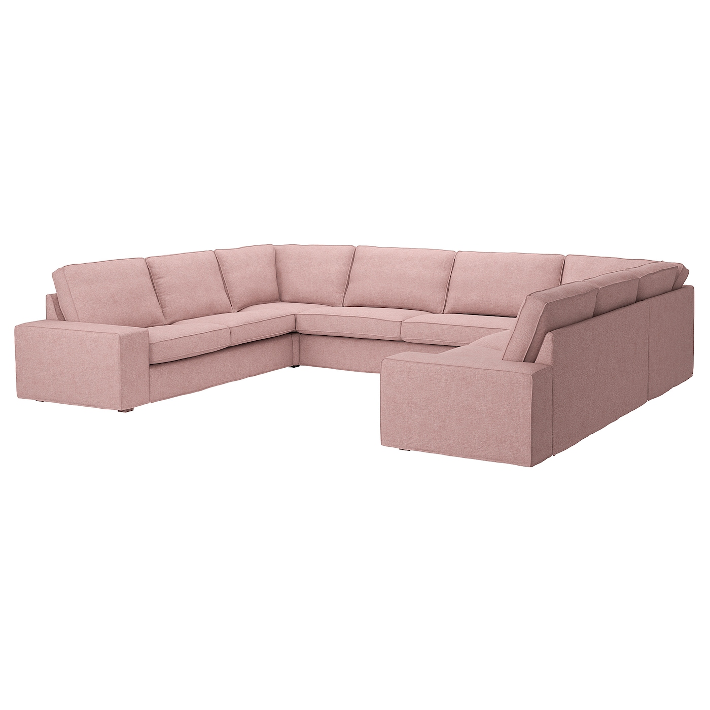 IKEA KIVIK sofa w kształcie lit U, 7-osobowa, Gunnared jasny różowy, Szerokość: 328 cm