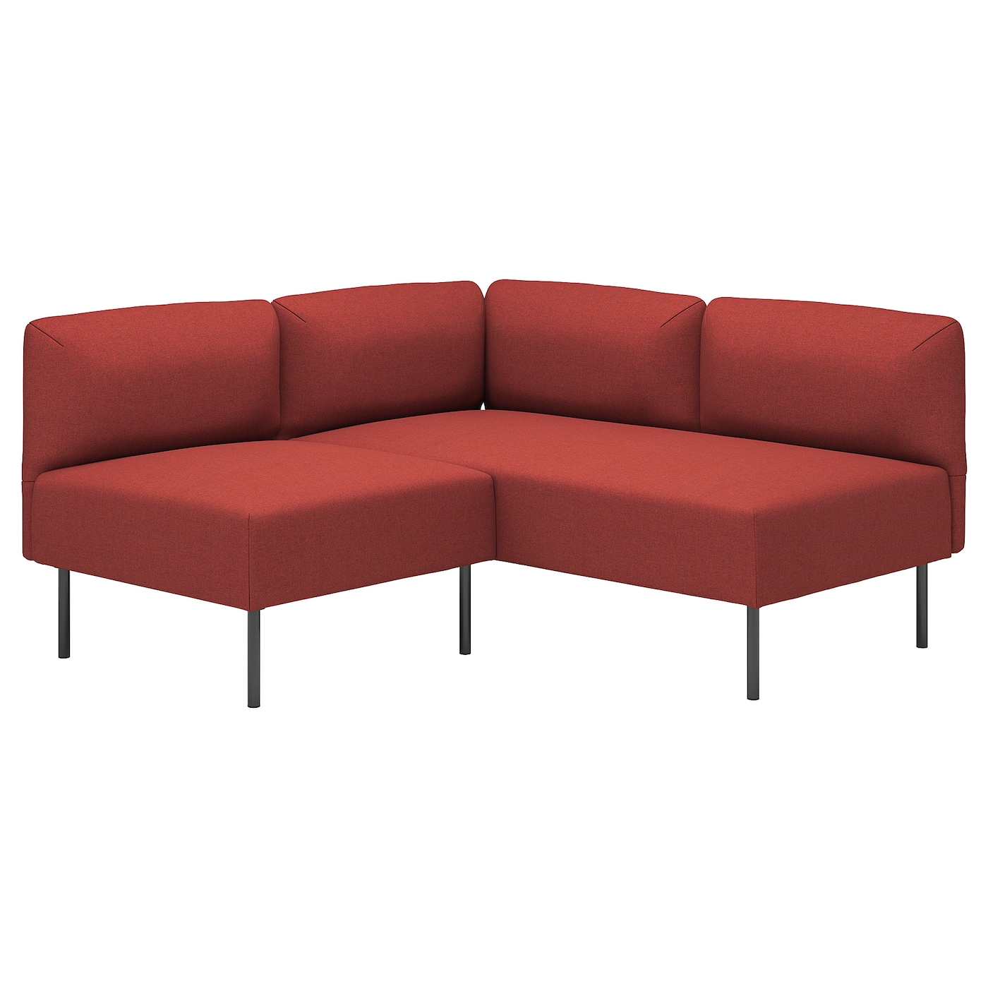 IKEA LILLEHEM modułowa sofa narożna, 2-osobowa, Gunnared/brązowoczerwony metal, Głębokość: 76 cm