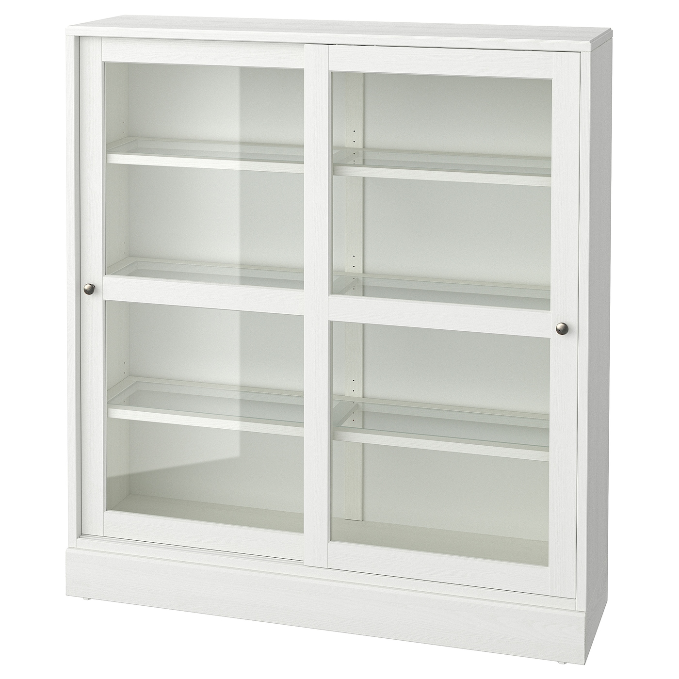 IKEA HAVSTA szafka witryna z cokołem, białe szkło przezroczyste, 121x37x134 cm