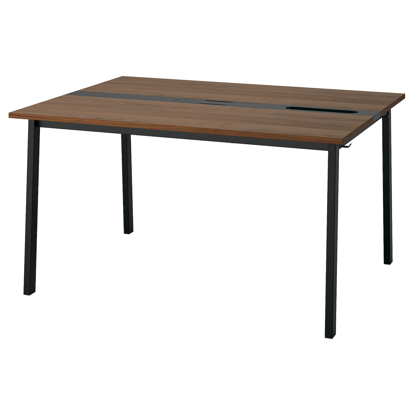 IKEA MITTZON stół konferencyjny, okleina orzechowa/czarny, 140x108x75 cm