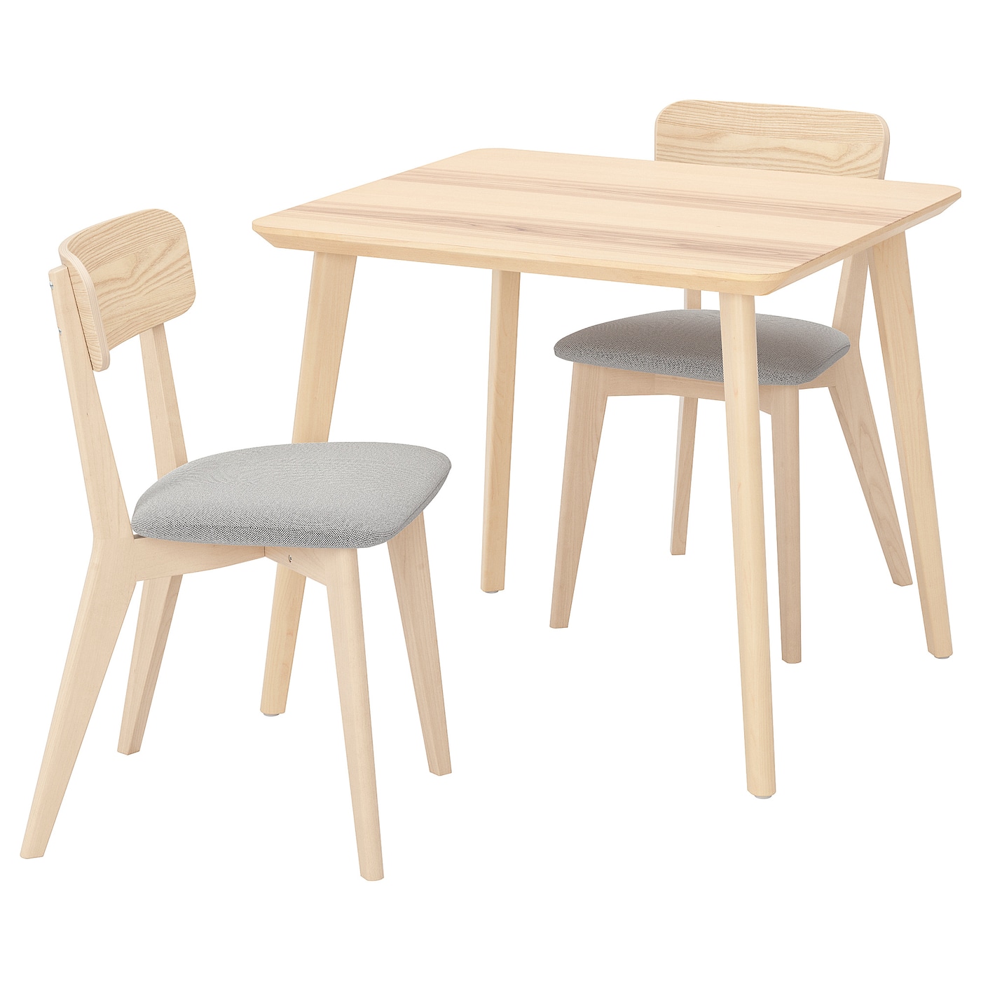 IKEA LISABO / LISABO stół i 2 krzesła, jesion/Tallmyra biały/czarny, 88x78 cm