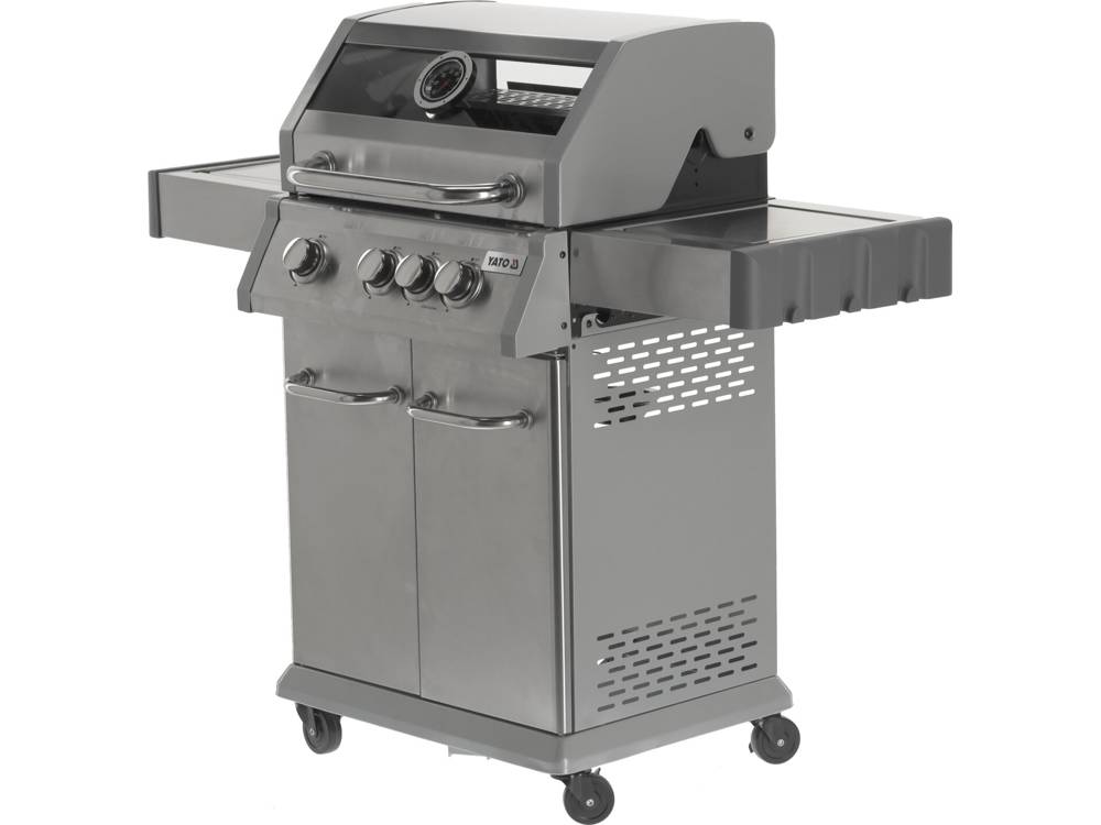 Grill gazowy z szafką, 3 palniki + palnik pomocniczy | YG-20015