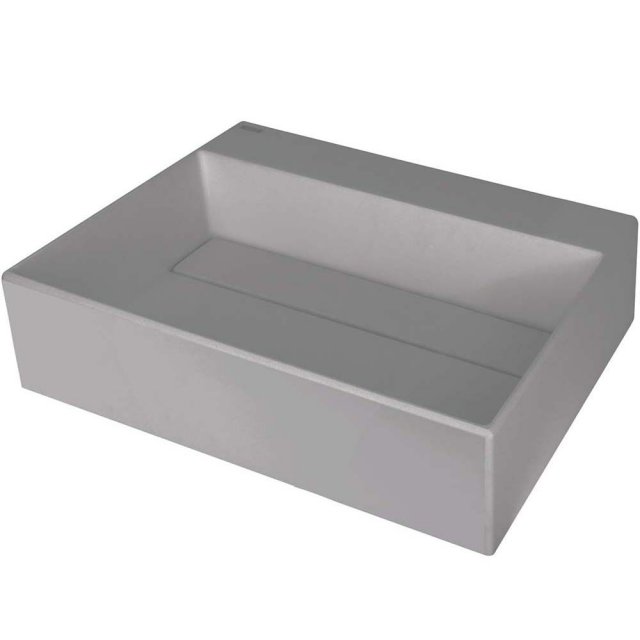 DEANTE Umywalka nablatowa CORREO 50x40 granitowa z maskownicą szary m