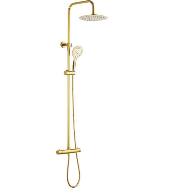 INVENA Deszczownica GOLD z baterią termostatyczną złota AU-16-009-X