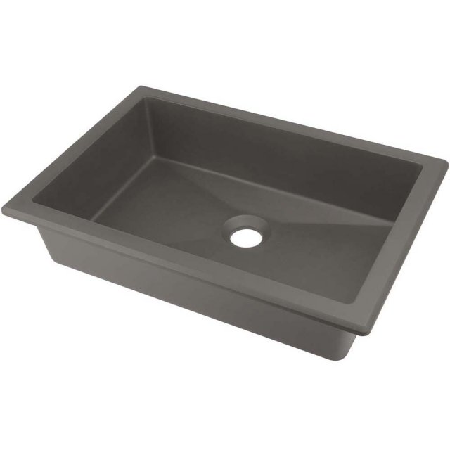 DEANTE Umywalka wpuszczana w blat CORREO 50x35 granitowa antracyt met