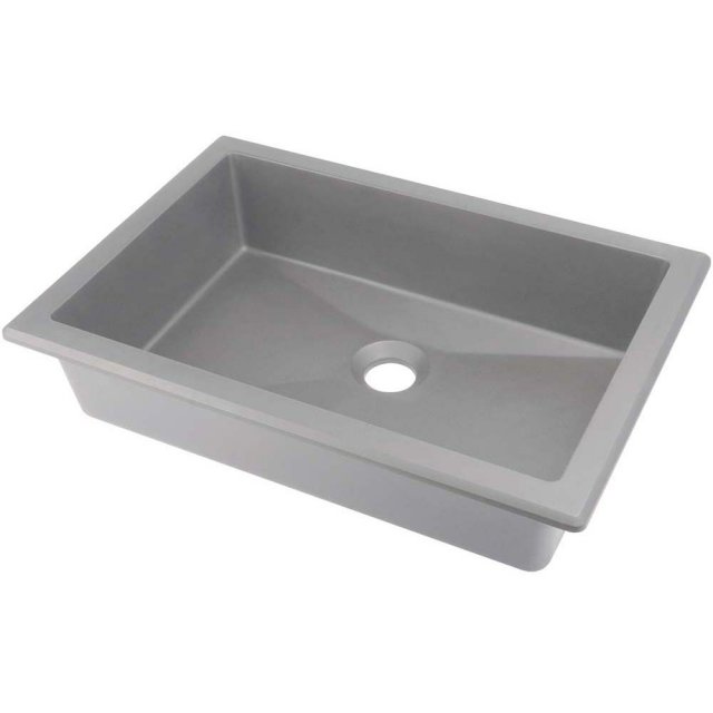 DEANTE Umywalka wpuszczana w blat CORREO 50x35 granitowa szary metali