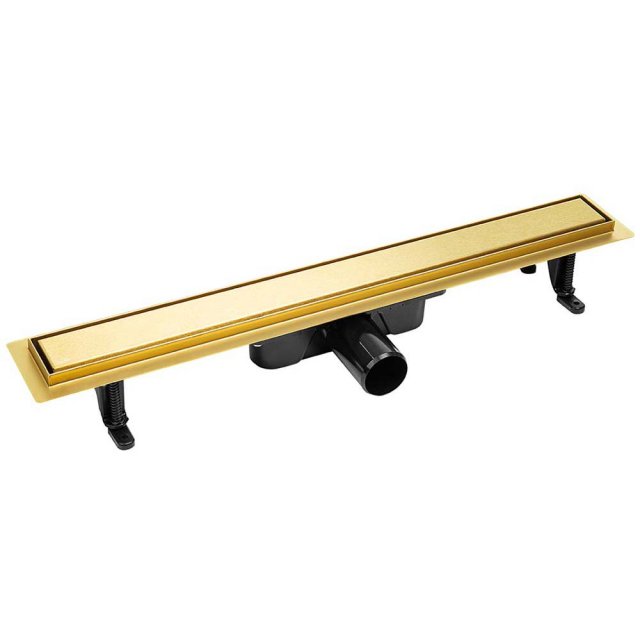 LAVEO Odpływ liniowy BASSO 50 cm odwracalny złoty COB_G50D