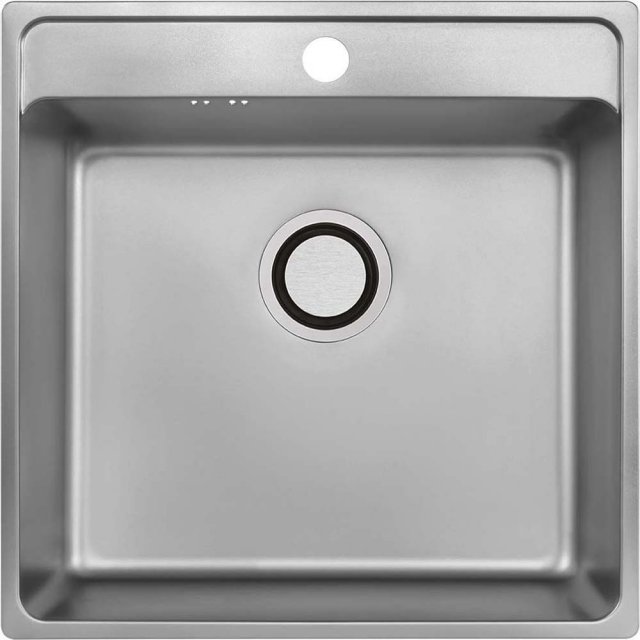 LAVEO Zlewozmywak stalowy BESOS 49x48 cm 1-komorowy inox gładki SLB_2