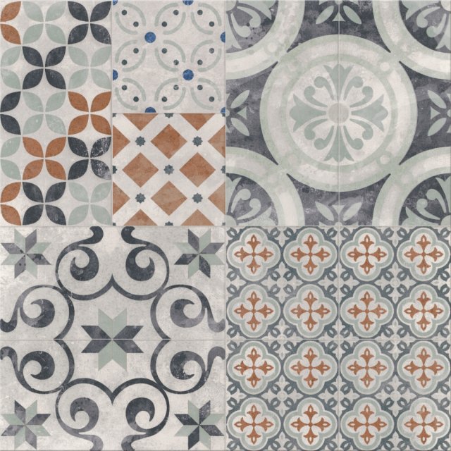 Gres szkliwiony PATCHWORK multikolor TWO satin 42x42 gat. II
