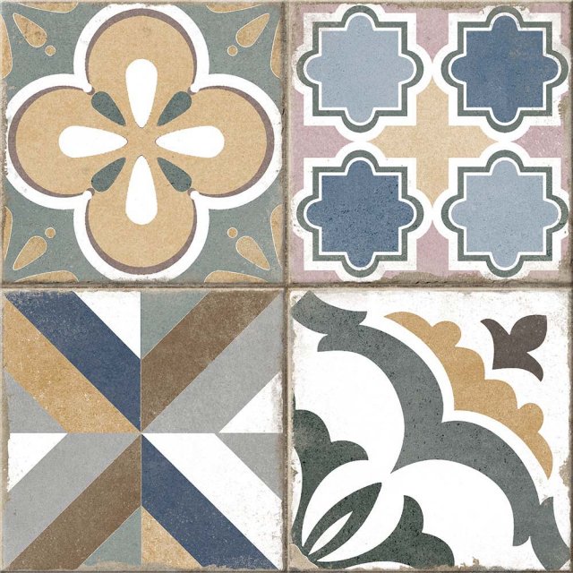 Gres szkliwiony SIDRO patchwork multicolour mat 42x42 gat. I