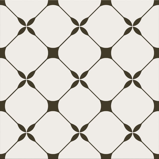 Gres szkliwiony FLOWER FRAME black&white mat 29,8x29,8 #295 gat.